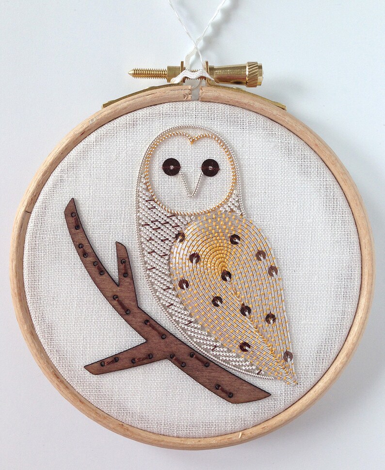 Metalwork Embroidery Barn Owl Kit
