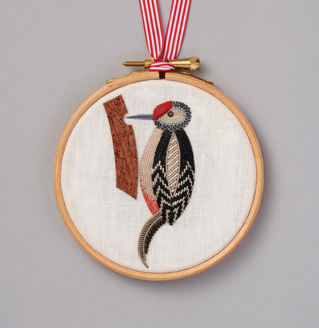 Metalwork Embroidery Woodpecker Kit Etsy
