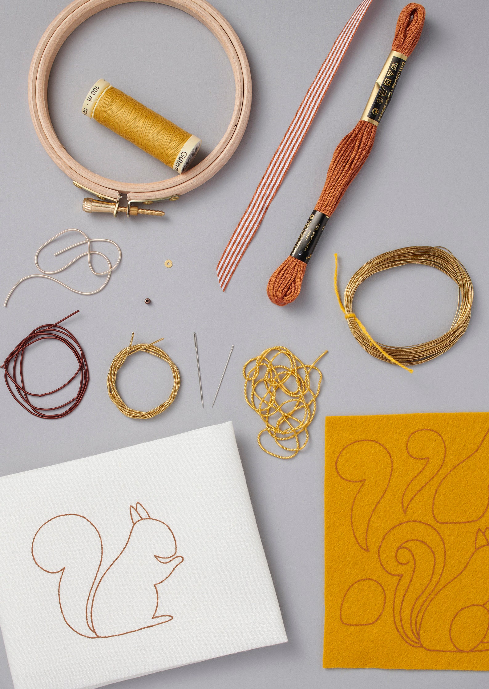 Metalwork Embroidery Squirrel Kit Etsy Australia