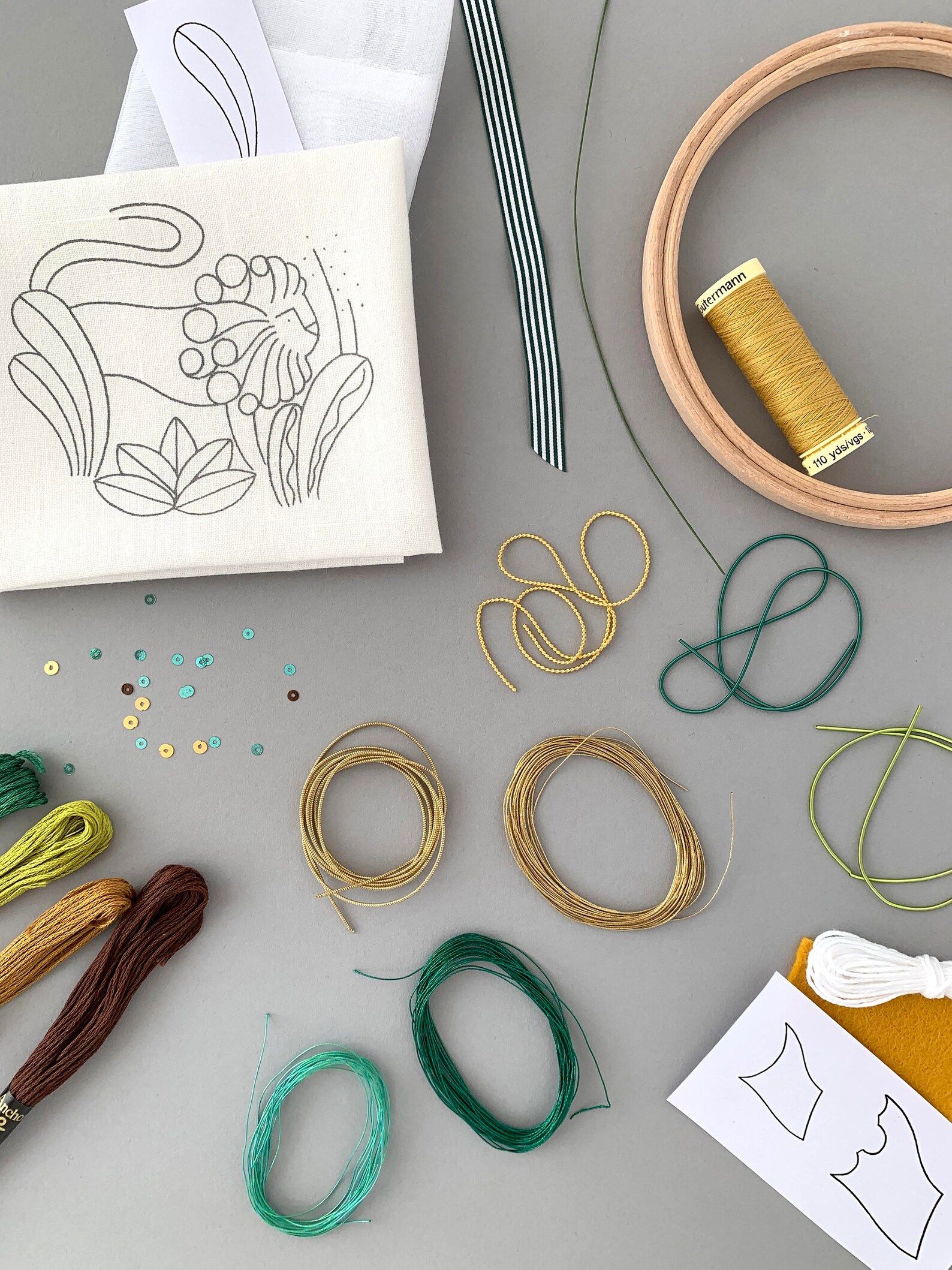 Metalwork Embroidery Lion Kit Etsy