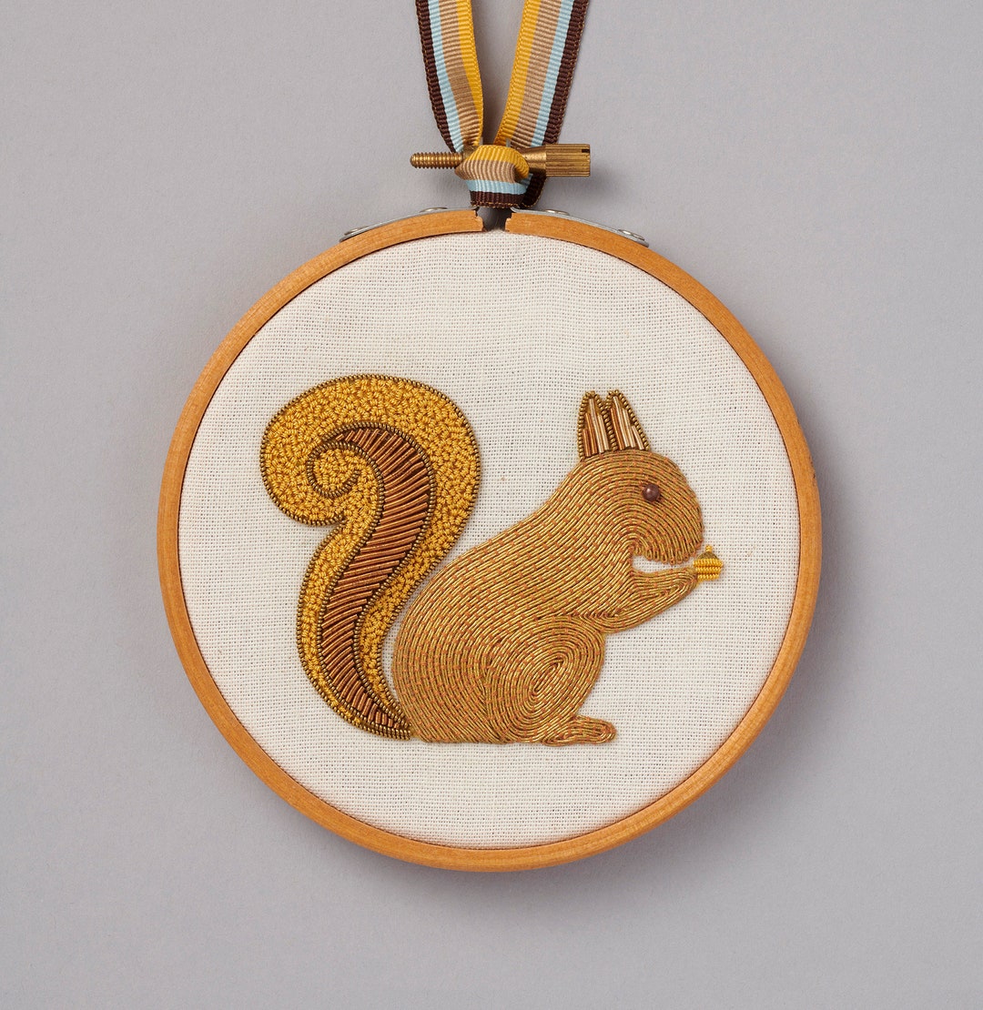 Metalwork Embroidery Squirrel Kit Etsy