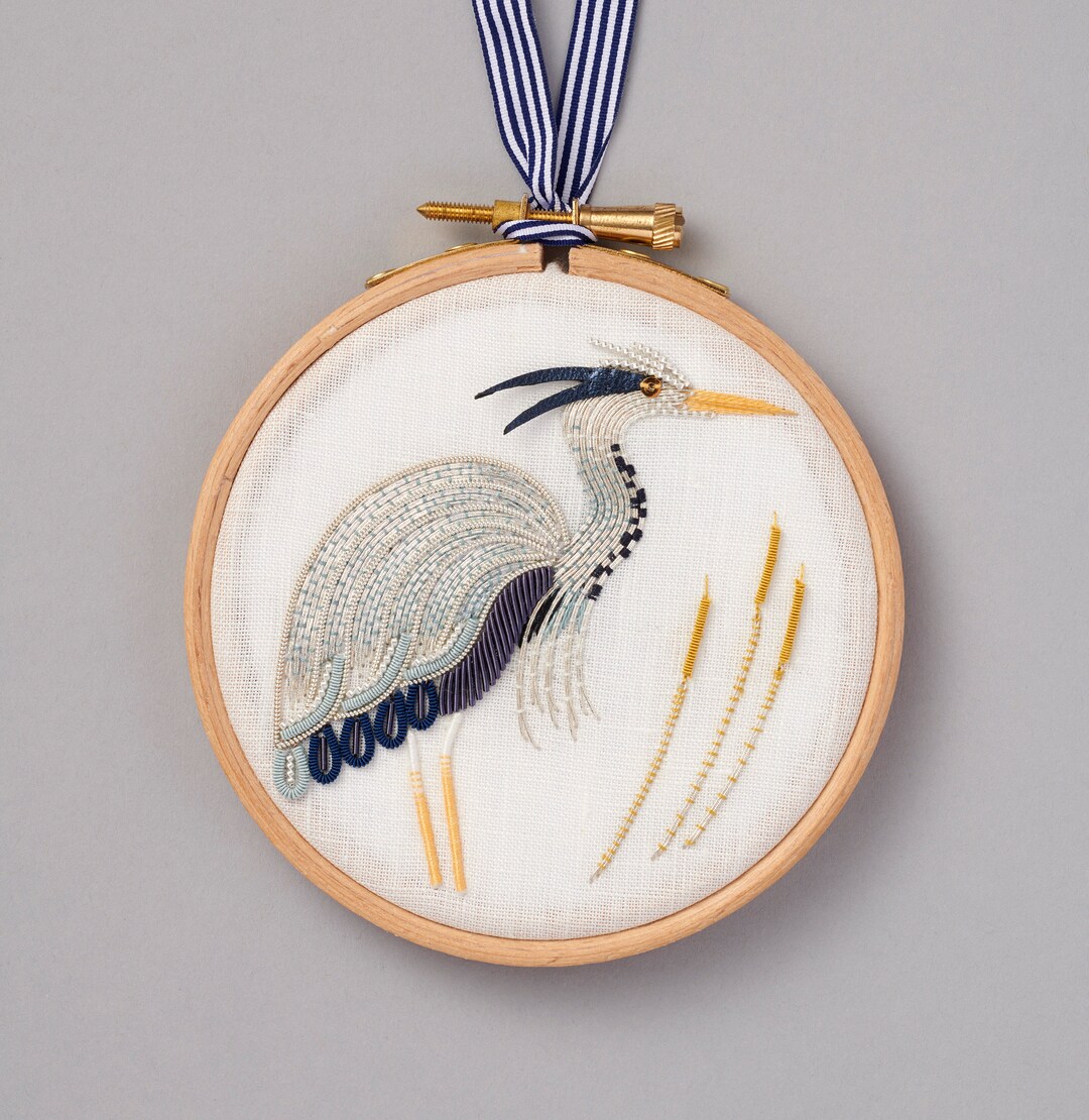 Metalwork Embroidery Heron Kit Etsy