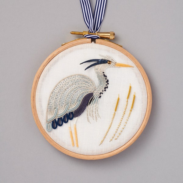 Metalwork Embroidery Heron Kit
