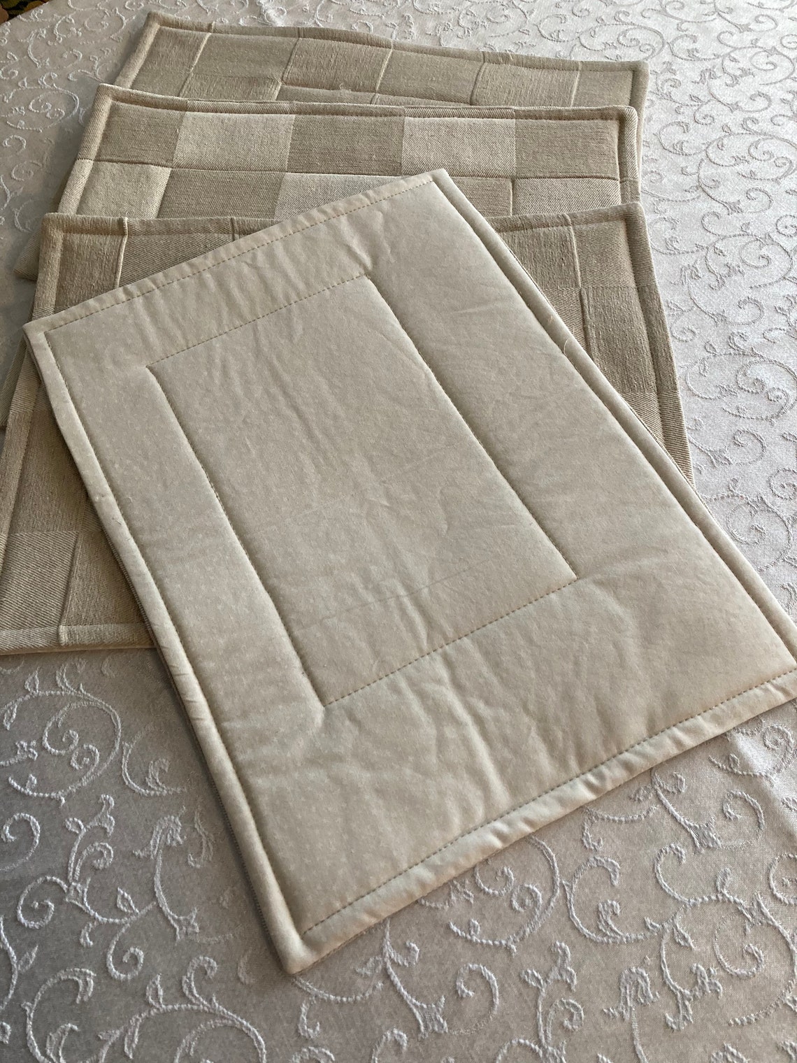 Beige Cotton Placemats Etsy