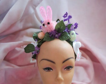 Fun Spring Easter headband, Bunny Butt, Easter Eggs, Flowers, Easter bunny headpiece