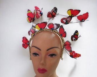Unique and Beautiful Butterfly Headband Kentucky Derby Tea Party Brunch Bridal Butterflies Hairband, Kentucky Derby, Tea Party Hat, Wedding  main image 3