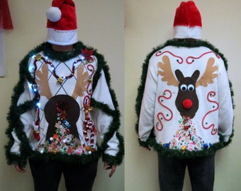 Couples Matched set of Tacky Ugly Christmas Cardigan Sweater | Etsy