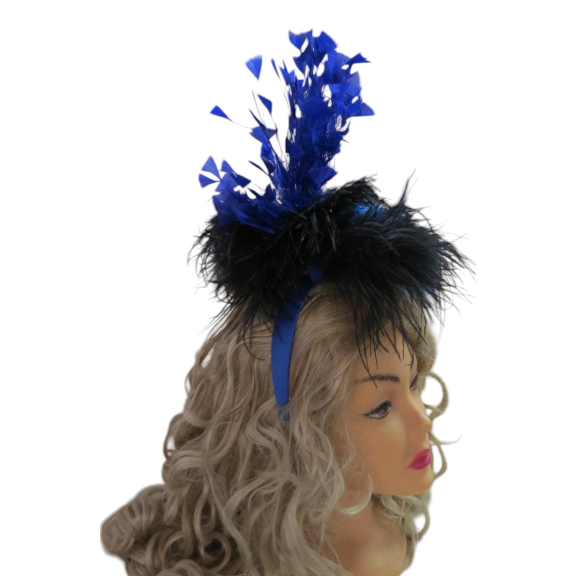 Kentucky Derby Hat Elegant Blue Floral Headband Fascinator - Women Accessories Kentucky Derby fancy navy white fascinator hat for women  main image 3