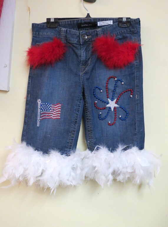 Parade Capris Feather Boa Trim 