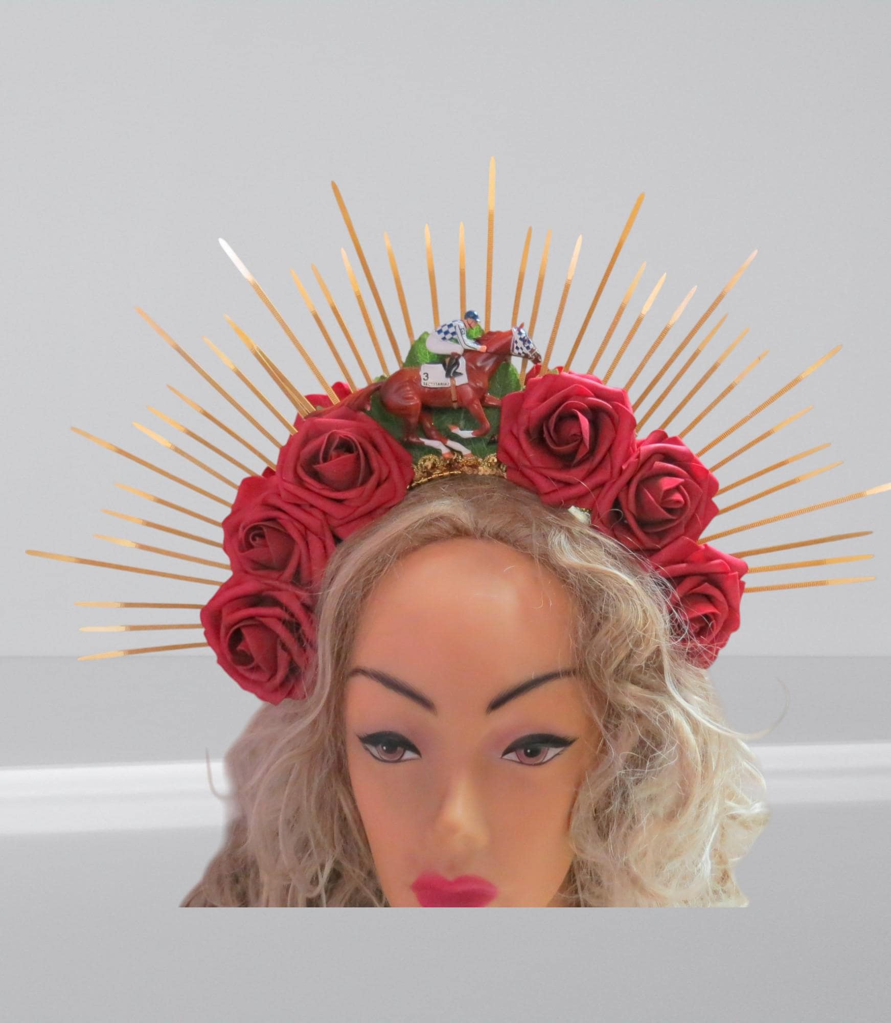 Red Flower Fascinator Headband Statement Hair Accessory NWOT Amazon.com: SS/Hat Horsehair Flower Headband Fascinator  main image 3