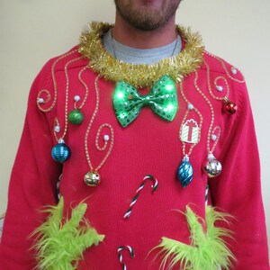 Custom Made Fuzzy Furry Hands Tacky Ugly Christmas Sweater Garland Trim ...
