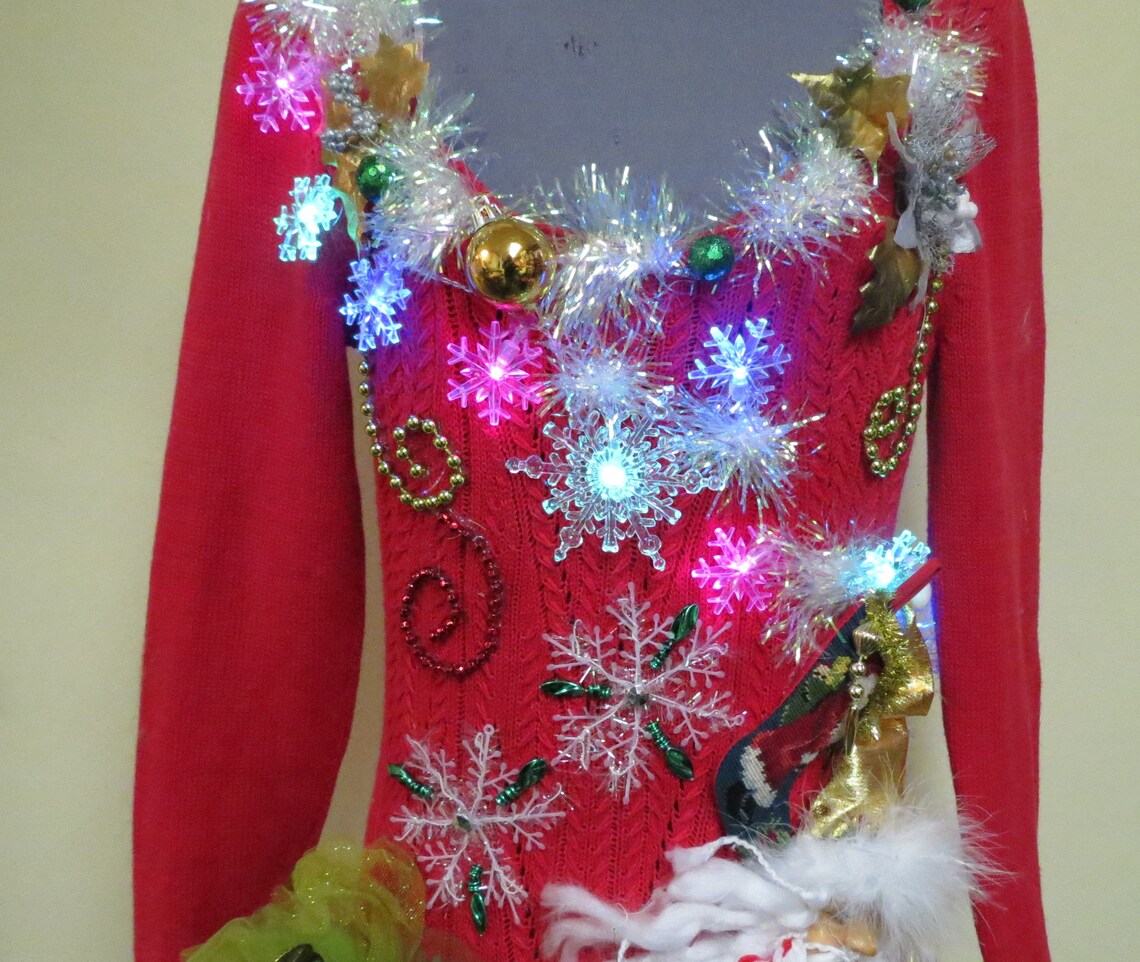 Ugly Christmas Sweater Dress Red Skater Dress Elegant Mrs Etsy Ugly Sweater Dress Christmas