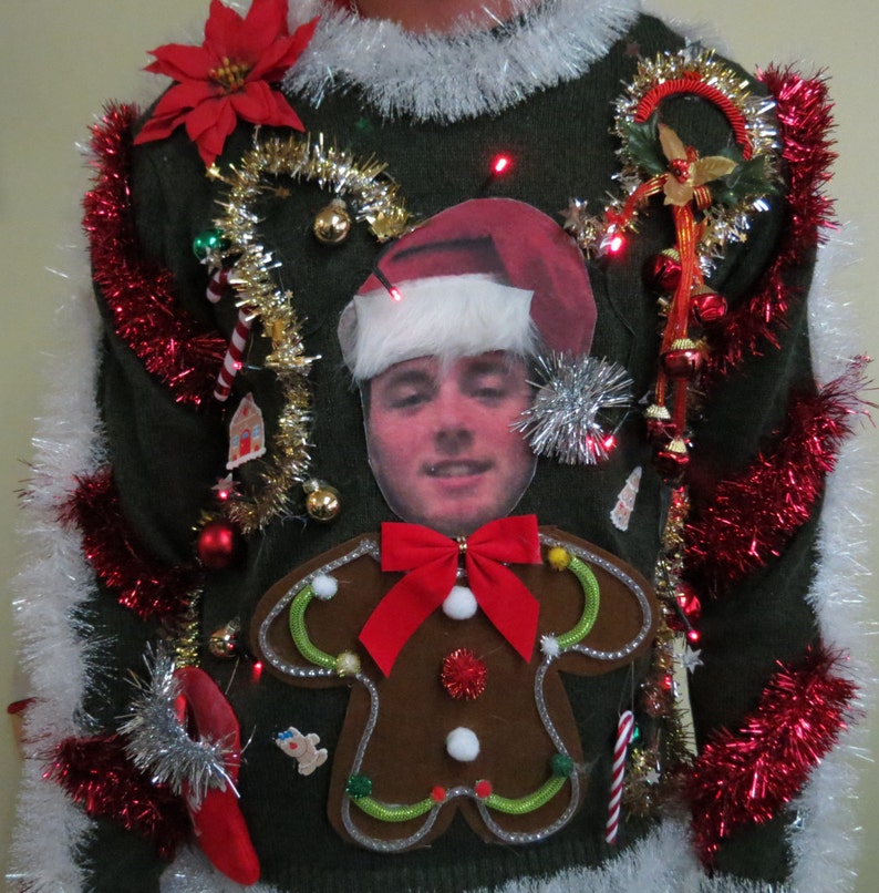 Custom Your Photo Sweater Light up Tacky Ugly Christmas - Etsy