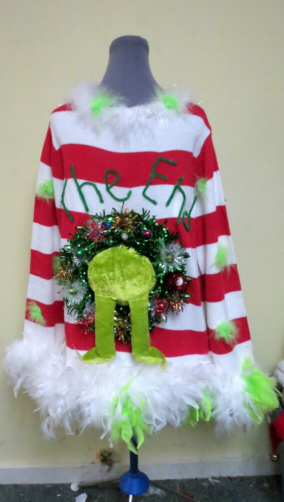 Hysterical Double Sided Tacky Ugly Christmas Sweater Light Up Etsy