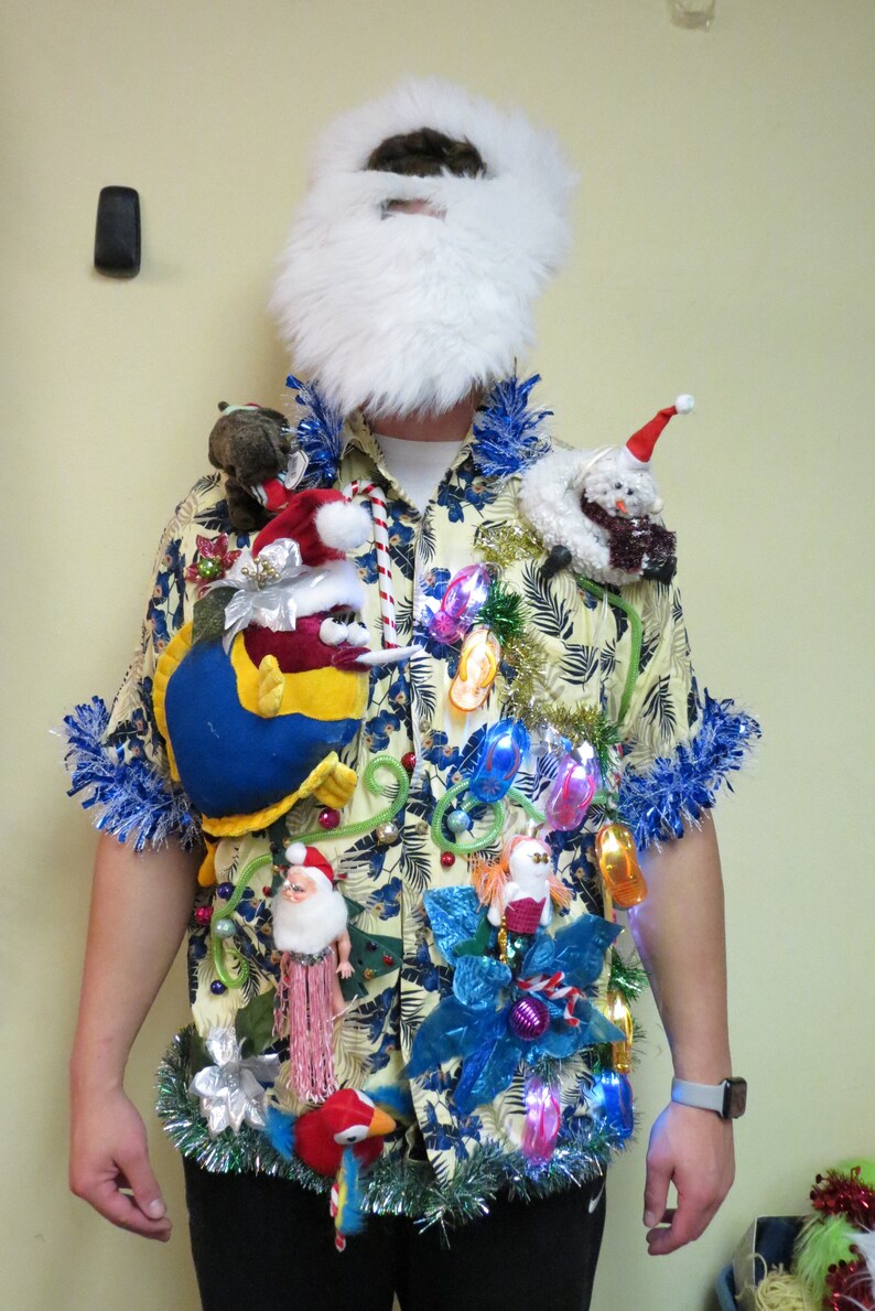 tropical christmas sweater