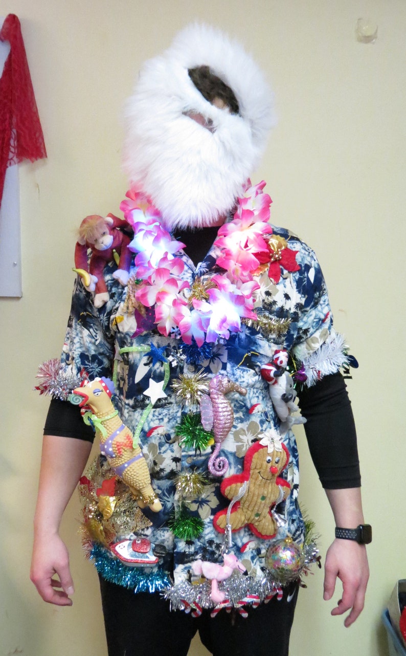 tropical christmas sweater