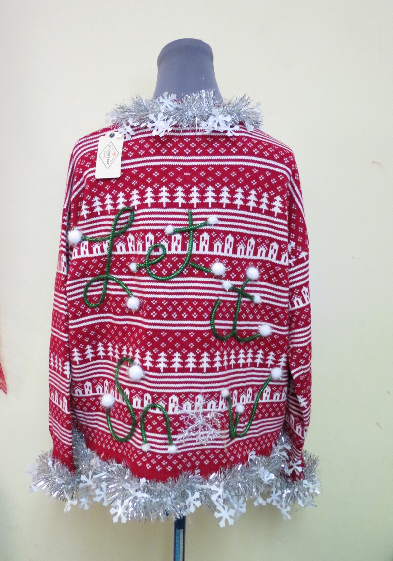 Fun Christmas Snow Globe Ugly Christmas Sweater size XLarge | Etsy