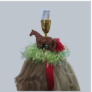 Fun Roses money and Race Horse  Hat, Fun and Festive,  Kentucky Derby,  Equine headband fascinator