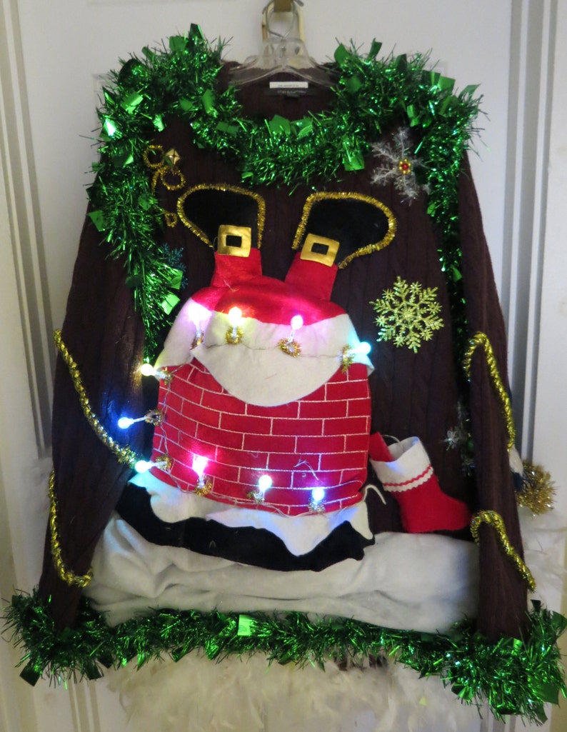 Custom Hilarious Light up Santa Stuck in Chimney 3d tacky | Etsy