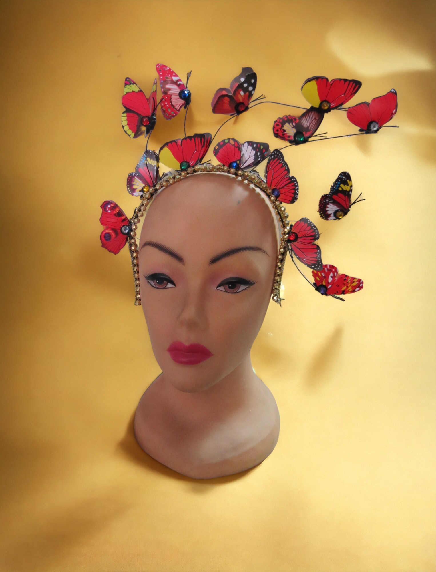 Unique and Beautiful Butterfly Headband Kentucky Derby Tea Party Brunch Bridal Butterflies Hairband, Kentucky Derby, Tea Party Hat, Wedding  main image 2
