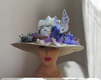Flutterby Butterfly Horse Hat, Kentucky Derby, Easter Bonnet
