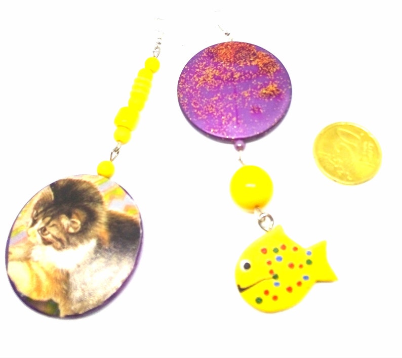 orecchini vintage pendenti gatto