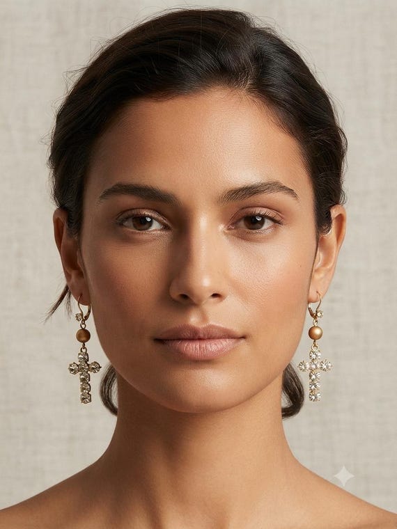 Orecchini a croce strass vintage
