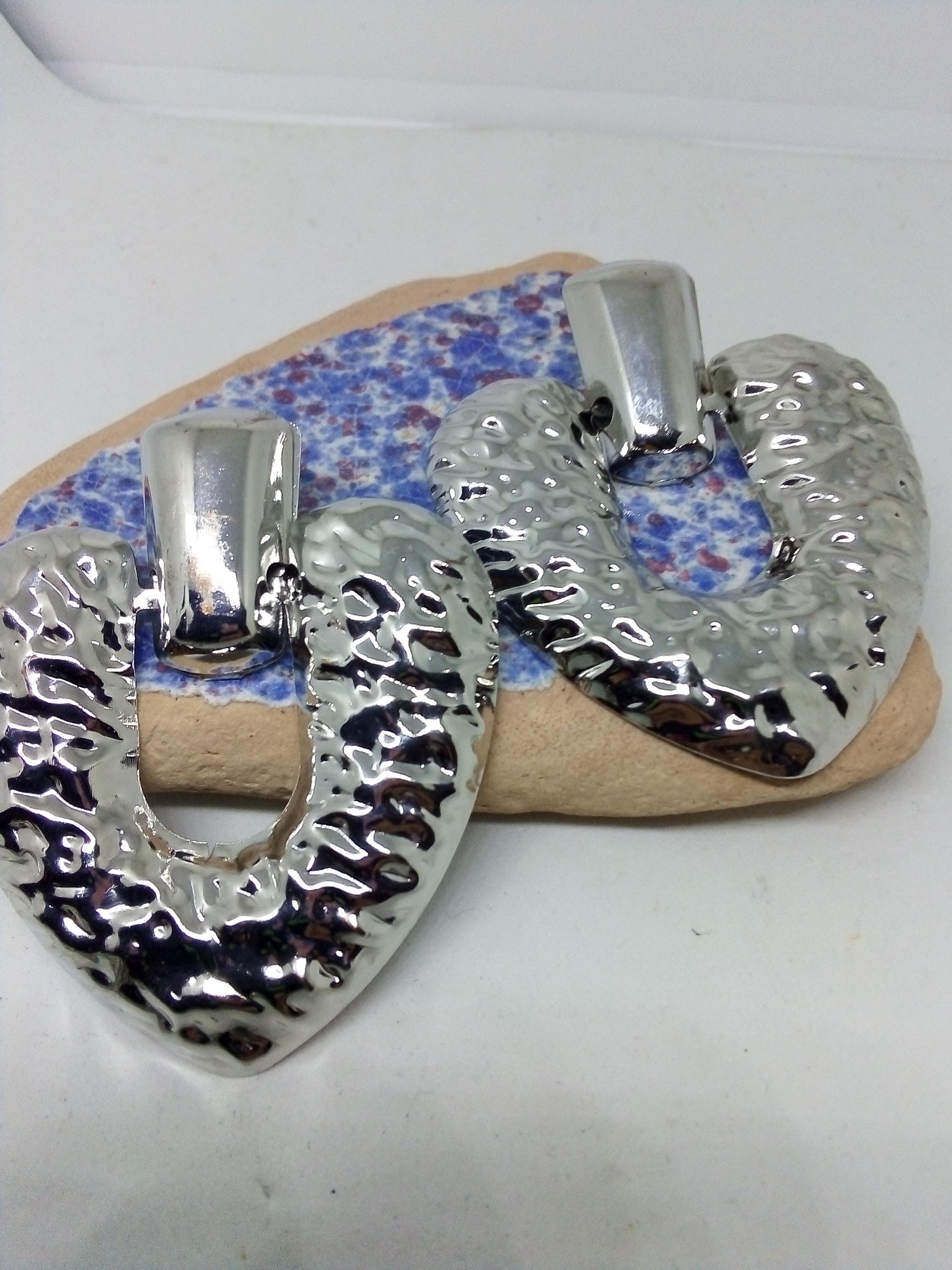Akzent Orecchini da donna in acciaio inox e metallo, blu argento