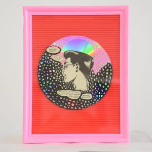 Quadro pop, tondo, collage d'opéra