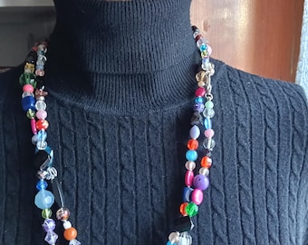 collana perline en plastica colorate