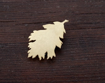 Oak leaf brooch, Gold leaf brooch, Gift for her