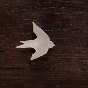 Silver Swallow Brooch | Handmade Bird Pin | Minimalist Nature Jewelry