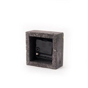 Minimalist concrete desk clock with Scandinavian moss | Modern concrete clock | Square table clock | Home decoration
