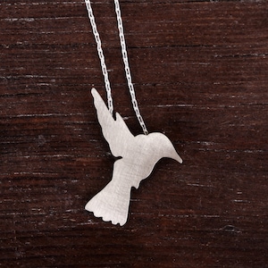 Elegant Silver Hummingbird Necklace - Delicate Pendant for Her