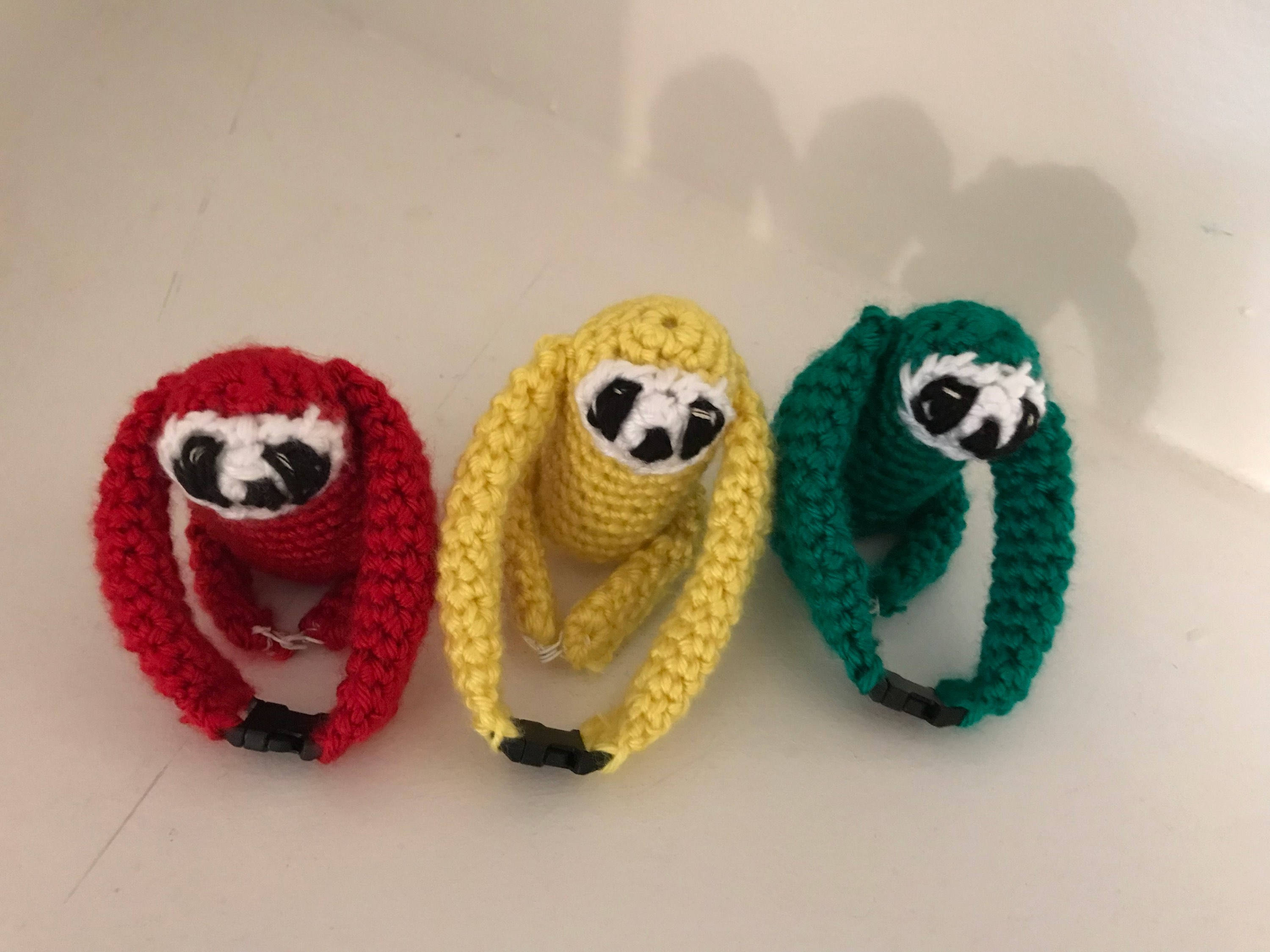 Single Crocheted Finger Sloths Choose your color | Etsy