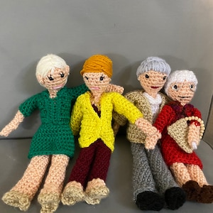 Crocheted Golden Girls inspired dolls - Full set