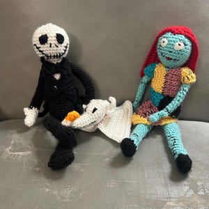 Virkade Jack Skellington och Sally med Zero Inspired Doll