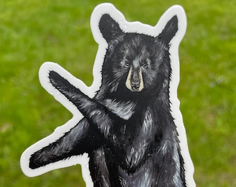 2.5x4" Black Bear Waterproof Sticker, vermont sticker, woodland creature, laptop decal, water bottle sticker, vinyl sticker