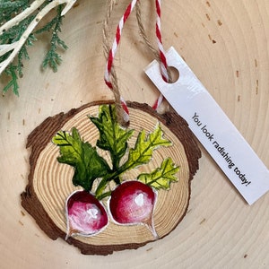 Hand-Painted Radish Christmas Ornament: Punny Holiday Decor