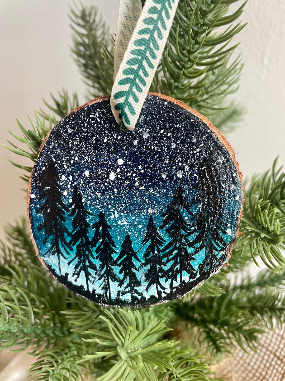 Hand Painted Pine Tree Christmas Ornament: Affirmation Holiday Decor - Etsy