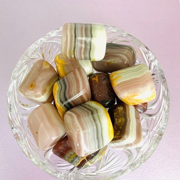 Large Pink Banded Calcite Tumblestones