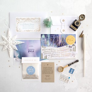 Carta oficial de lujo personalizada del Polo Norte / Carta de Papá Noel / Carta de Papá Noel / Carta de la lista de los buenos