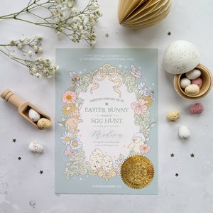 Certificado personalizado de caça aos ovos de Páscoa do The Easter Bunny