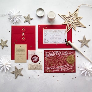 Cartão de Nota Oficial de Luxo Personalizado da Lista de Bons Amigos (vermelho) | Carta do Pai Natal | Carta do Pai Natal