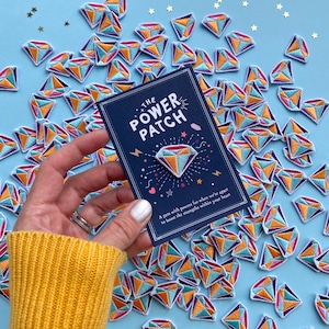 Power Patch: Embroidered Gem Patch for Kids - Courage, Love, Strength. Worry button