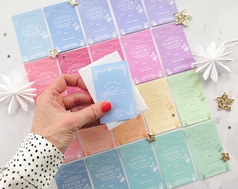 Rainbow Ombré Tooth Fairy Mini Letters / Receipts - keepsake Collection.