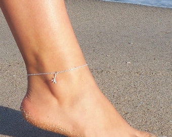 DRAGONFLY Anklet in Sterling Silver, Gold or Rose Gold • Dainty Anklet Bracelet • Nature Lover Gift • Summer Jewelry • Gift for Women