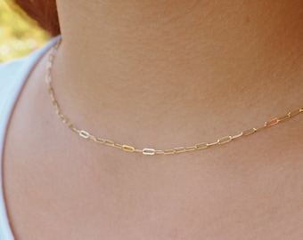 Gold LINK CHAIN Necklace • Gold Long Links Necklace • Gold Necklace • Gold Paperclip Necklace • Layering Necklace