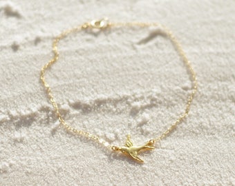 Bird ANKLET in Sterling Silver, Gold or Rose Gold • Dainty Bird Anklet • Summer Jewelry