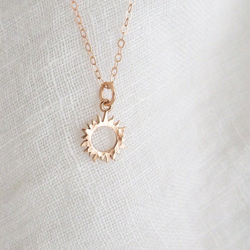 Gold SUN Necklace You Are My Sunshine Necklace Sunburst Etsy